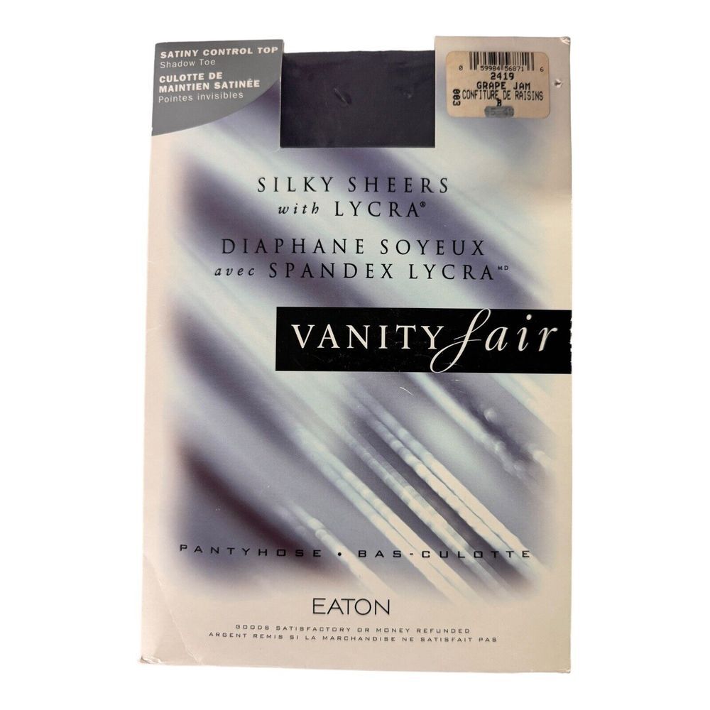 Vintage Vanity Fair Pantyhose Grape Jam Eaton Silky Sheers with Lycra Size B